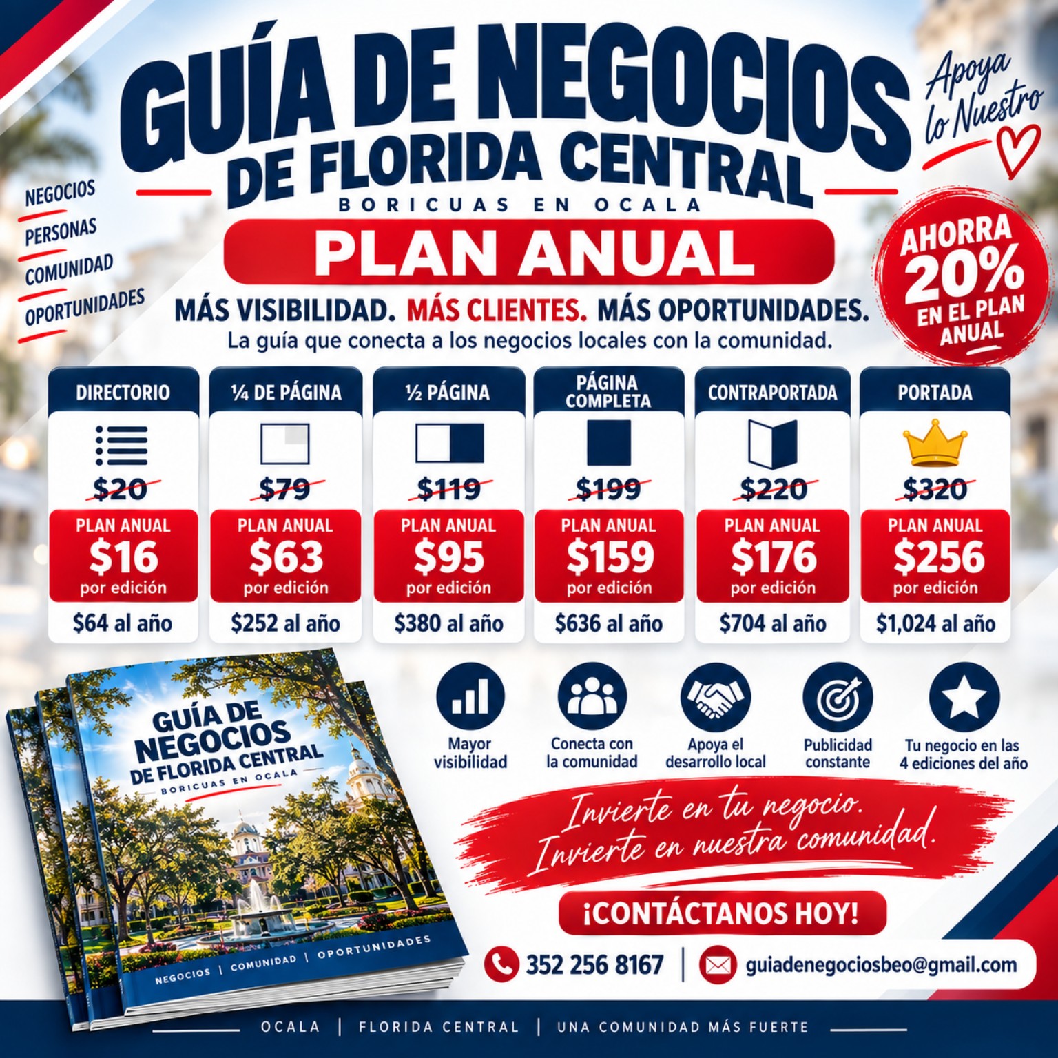 Opciones del plan anual de la Guía de Negocios